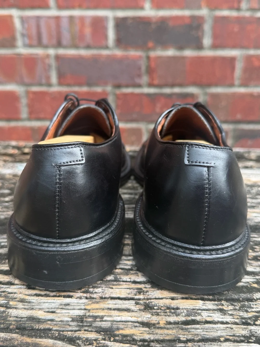 Allen Edmonds Brentwood Men’s 7.5 AA Split Toe Black Leather Oxford Dress Shoes